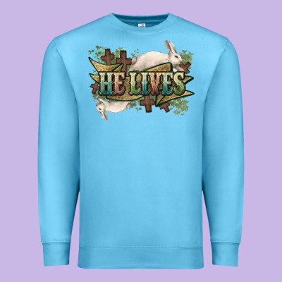 He Lives Easter Premium Sweatshirt Designed By Nancycooperartshop