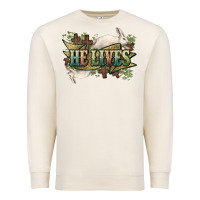 Sandshell He lives Easter Premium Sweatshirt - NancyCooperArtShop