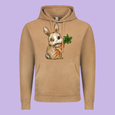 Happy Easter With Bunny And Carrot Vintage Hoodie Designed By Ranaportraitstore