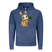 Vintage Denim Happy Easter With Bunny And Carrot Vintage Hoodie - RanaPortraitStore