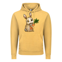 Vintage Mustard Happy Easter With Bunny And Carrot Vintage Hoodie - RanaPortraitStore