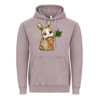 Vintage Zinc Happy Easter With Bunny And Carrot Vintage Hoodie - RanaPortraitStore