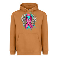 Meerkat cancer ribbon with angel wings Heavyweight Hoodie - NancyCooperArtShop