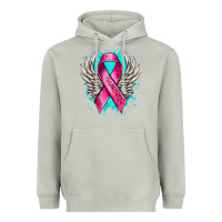 Moon Dust cancer ribbon with angel wings Heavyweight Hoodie - NancyCooperArtShop