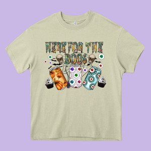 Here For The Boos Heavy Core Tee Designed By Cowhidedigitalart