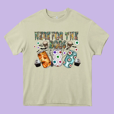 Here For The Boos Heavy Core Tee Designed By Cowhidedigitalart