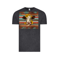 Vintage Black western sunflowers gemstone heifer Vintage Tee - Jasminsmagicworld