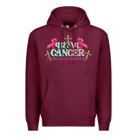 Burgundy Heal Cancer Luke 1:37 cross Cancer Awareness Premium Hoodie - HowdyJamesFarm