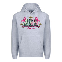 Heather Grey Heal Cancer Luke 1:37 cross Cancer Awareness Premium Hoodie - HowdyJamesFarm