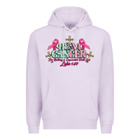 Lilac Heal Cancer Luke 1:37 cross Cancer Awareness Premium Hoodie - HowdyJamesFarm