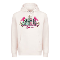 Pale Pink Heal Cancer Luke 1:37 cross Cancer Awareness Premium Hoodie - HowdyJamesFarm