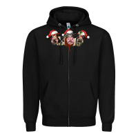 Black christmas holstein cows Zipper Hoodie - LillyAllenDesigns