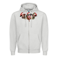 Dove Grey christmas holstein cows Zipper Hoodie - LillyAllenDesigns