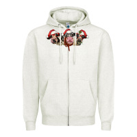 Oatmeal Heather christmas holstein cows Zipper Hoodie - LillyAllenDesigns
