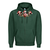 Sports Green christmas holstein cows Zipper Hoodie - LillyAllenDesigns