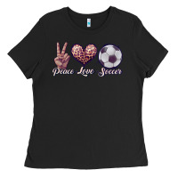Black peace love soccer Ladies Tee - JahusDesignShop