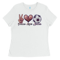 Peace Love Soccer Ladies Tee | Teevron