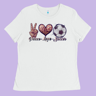 Peace Love Soccer Ladies Tee Designed By Jahusdesignshop