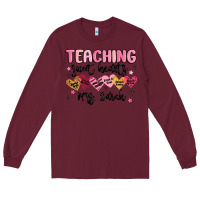 Burgundy teaching sweet hearts Long Sleeve Tee - MaliasSmallBusiness