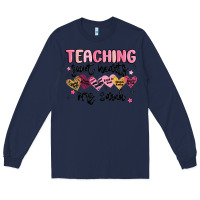 Navy teaching sweet hearts Long Sleeve Tee - MaliasSmallBusiness