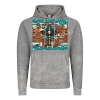 Cloud Rock gemstone and cross with cowhide Vintage Hoodie - Artiststas