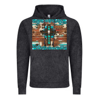 Vintage Black gemstone and cross with cowhide Vintage Hoodie - Artiststas