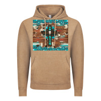 Vintage Coffee gemstone and cross with cowhide Vintage Hoodie - Artiststas
