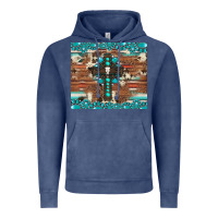 Vintage Denim gemstone and cross with cowhide Vintage Hoodie - Artiststas