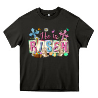 Asphalt he is risen easter with flowers Heavy Core Tee - Neo Western