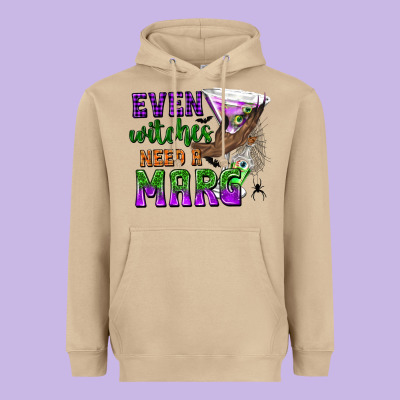 Even Witches Need A Marg Heavyweight Hoodie Designed By Texasbilliewilder