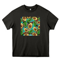 Asphalt avacado with turquoise and leopard background mug coaster Heavy Core Tee - BarkalooDesign