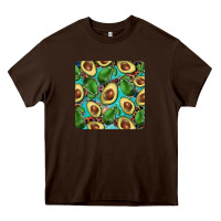 Chocolate Brown avacado with turquoise and leopard background mug coaster Heavy Core Tee - BarkalooDesign