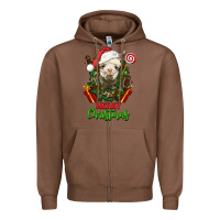 Chestnut merry christmas alpaca face Zipper Hoodie - LillyAllenDesigns