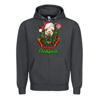 Smoke merry christmas alpaca face Zipper Hoodie - LillyAllenDesigns