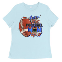 Baby Blue livin' that football mom life Ladies Tee - Zillion Design Studio