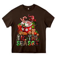 Chocolate Brown tis the season Heavy Core Tee - FaDigitalArtStudio