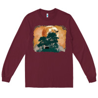 Burgundy wilderness leopard Long Sleeve Tee - MaliasSmallBusiness