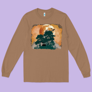 Wilderness Leopard Long Sleeve Tee Designed By Maliassmallbusiness