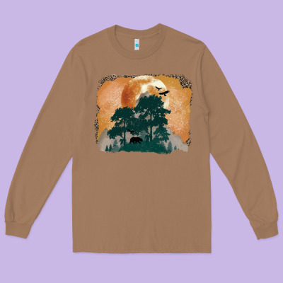 Wilderness Leopard Long Sleeve Tee Designed By Maliassmallbusiness