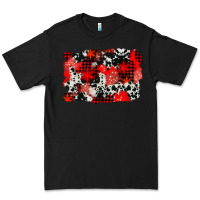 Black western red cowhide winter background Premium Tee - AdoDesignShop