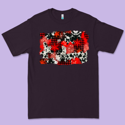 Western Red Cowhide Winter Background Premium Tee Designed By Adodesignshop