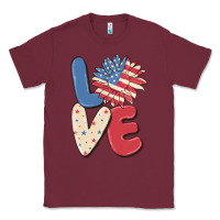 Burgundy love 4th of july Classic Tee - MaliasSmallBusiness