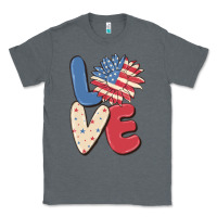 Charcoal Heather love 4th of july Classic Tee - MaliasSmallBusiness