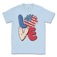 Dusty Blue love 4th of july Classic Tee - MaliasSmallBusiness