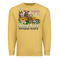 Antique Gold Happy Easter truck with farm animals Premium Sweatshirt - NancyCooperArtShop