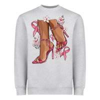 Heather Grey cancer high heels Heavyweight Sweatshirt - MaliasSmallBusiness