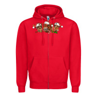 Red christmas red angus cows Zipper Hoodie - LillyAllenDesigns