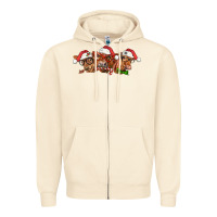 Sandshell christmas red angus cows Zipper Hoodie - LillyAllenDesigns