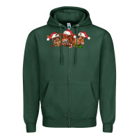 Sports Green christmas red angus cows Zipper Hoodie - LillyAllenDesigns