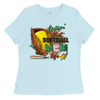 Baby Blue livin' that softball mom life Ladies Tee - Zillion Design Studio